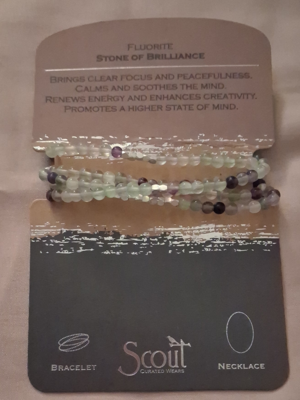 Scout Fluorite Multi-Strand Beaded Bracelet - Purple & Light Green